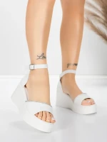 Sandały na platformie 5H76 Biały | Mei