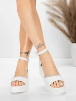 Sandały na platformie 5H76 Biały | Mei
