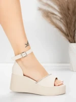 Sandały na platformie 5H76 Beżowy | Mei