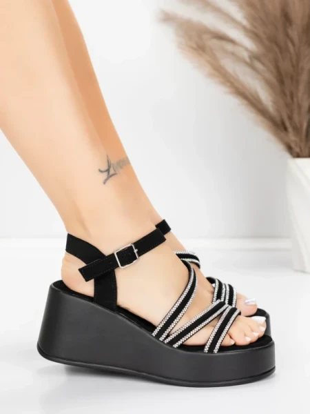 Sandały na platformie 5H78 Czarny | Mei