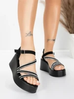 Sandały na platformie 5H78 Czarny | Mei