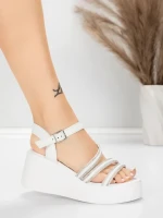 Sandały na platformie 5H78 Biały | Mei