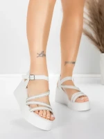 Sandały na platformie 5H78 Biały | Mei