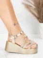 Sandały na platformie 5H78 Złoty | Mei