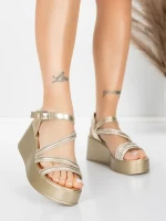 Sandały na platformie 5H78 Złoty | Mei