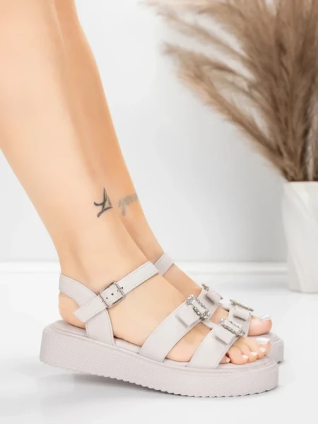 Sandały damskie na niskim obcasie 5H80 Różowy | Mei