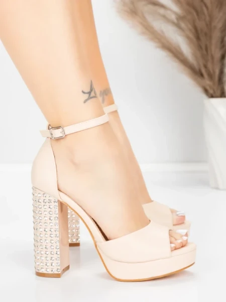 Sandały na grubej podeszwie i platformie 5KV71 Beżowy | Mei