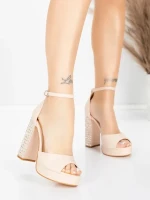 Sandały na grubej podeszwie i platformie 5KV71 Beżowy | Mei