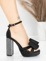 Sandały na grubej podeszwie i platformie 5KV72 Czarny | Mei