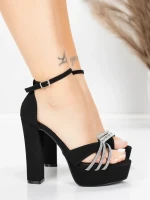 Sandały na grubej podeszwie i platformie 5KV73 Czarny | Mei