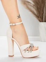 Sandały na grubej podeszwie i platformie 5KV73 Beżowy | Mei