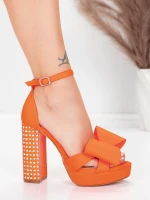 Sandały na grubej podeszwie i platformie 5KV72 Pomarańczowy | Mei