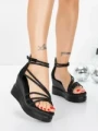 Sandale Dama cu Platforma 5SY31 BLACK | MEI