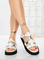Sandale Dama cu Talpa Joasa 5SY32 WHITE | MEI
