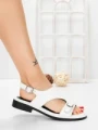 Sandale Dama cu Talpa Joasa 5SY36 WHITE | MEI