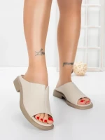 Papuci Dama cu Talpa Joasa 5SY37 BEIGE | MEI