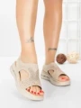 Sandale Dama cu Talpa Joasa 5GS29 BEIGE | MEI