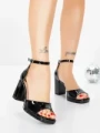 Sandale Dama cu Toc Gros 5BD31 BLACK | MEI