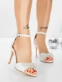 Sandale Dama cu Toc Subtire 5YXD7 WHITE | MEI