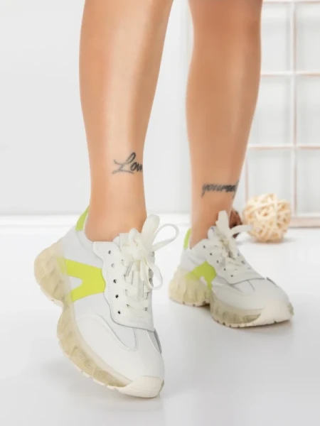 Pantofi Sport Dama din piele naturala 2382-3 GREEN | FRANCO GERARDO