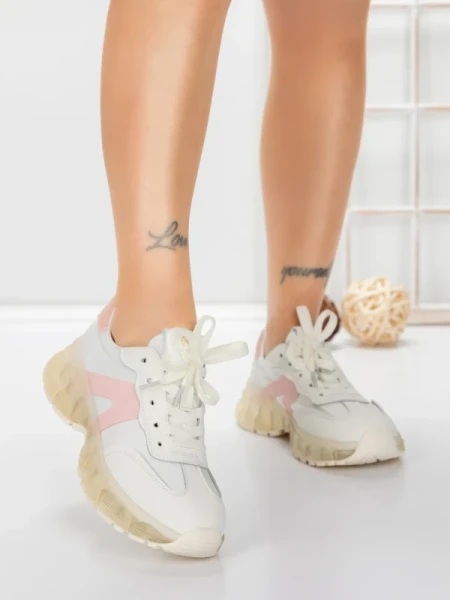 Pantofi Sport Dama din piele naturala 2382-3 PINK | FRANCO GERARDO