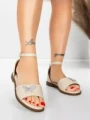 Sandale Dama cu Talpa Joasa 5PT28 LIGHT BEIGE | MEI