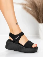 Sandale Dama cu Platforma 5GS56 BLACK | MEI