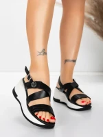 Sandale Dama cu Platforma 5GS60 BLACK | MEI