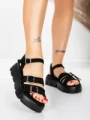 Sandale Dama cu Talpa Joasa 5HXS68 BLACK | MEI