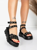 Sandale Dama cu Platforma 5HXS75 BLACK | MEI