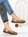 Balerini Dama din piele naturala 2211-1 APRICOT-GREEN | BERLINER