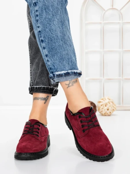Pantofi Casual Dama din piele naturala 3218H01 WINE | FORMAZIONE