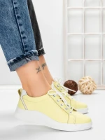 Pantofi Casual Dama din piele naturala K243-1 YELLOW | GALLOP