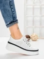 Pantofi Casual Dama din piele naturala K244-1 WHITE | GALLOP