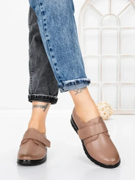 Pantofi Casual Dama din piele naturala 1753Q12 CAMEL | STEPHANO