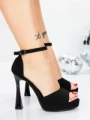 Sandale Dama cu Toc Subtire 5LO7 BLACK | MEI