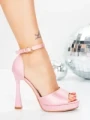 Sandale Dama cu Toc Subtire 5LO7 ROSE | MEI