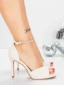 Sandale Dama cu Toc Subtire 5XKK105 LIGHT BEIGE | MEI
