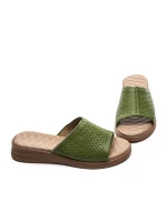 Papuci Dama din piele naturala 22102 GREEN | FORMAZIONE