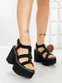 Sandale Dama cu Toc Gros si Platforma 20006N NEGRO | STEPS HIGHER