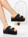 Papuci Dama cu Platforma 9548N NEGRO | STEPS HIGHER
