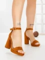 Sandale Dama cu Toc Gros 9289CA CAMEL | STEPS HIGHER
