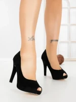 Sandale Dama cu Toc Subtire 7230N NEGRO | STEPS HIGHER