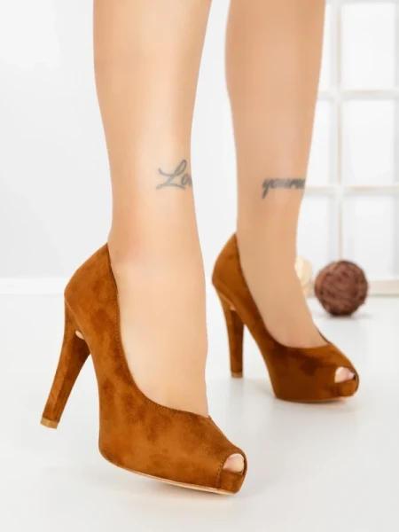 Sandale Dama cu Toc Subtire 7230CA CAMEL | STEPS HIGHER
