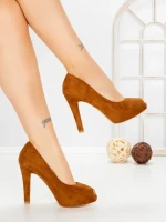 Sandale Dama cu Toc Subtire 7230CA CAMEL | STEPS HIGHER