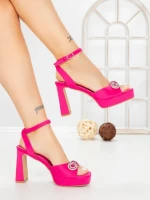 Sandale Dama cu Toc Gros W18-98 FUCHSIA | FESTISIMO