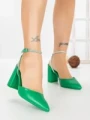 Sandale Dama cu Toc Gros G60-4 GREEN | FESTISIMO