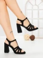 Sandale Dama cu Toc Gros G2433 BLACK | FESTISIMO