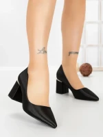 Pantofi cu Toc Gros G60-11 BLACK | FESTISIMO
