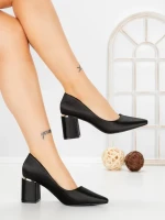 Pantofi cu Toc Gros G60-11 BLACK | FESTISIMO